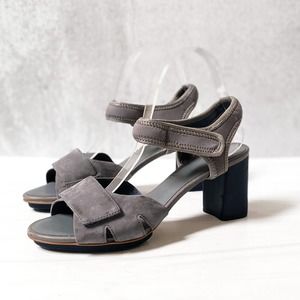 CAMPER Gray Suede Ankle Strap Myriam Sandal Size 10